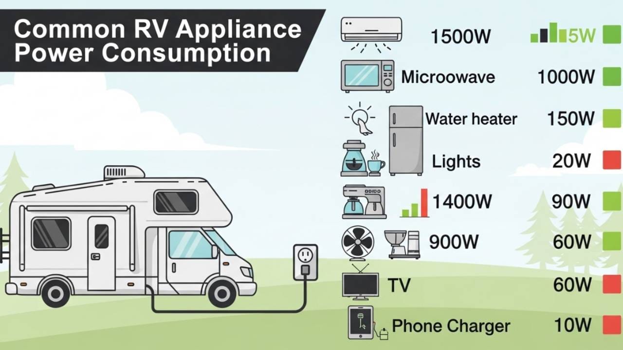 Common RV Appliance Power Consumption