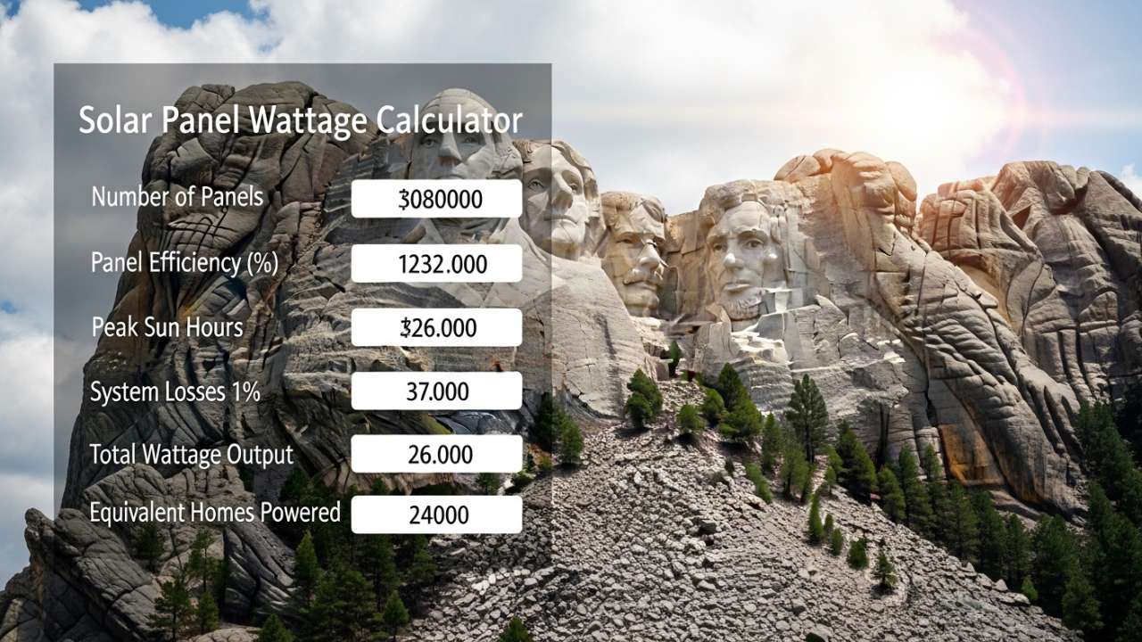 The Solar Panel Wattage Calculator for Mount Rushmore