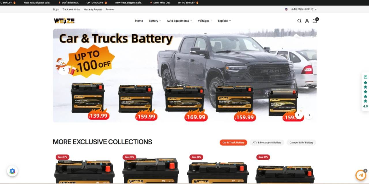 WEIZE 200W Monocrystalline Solar Panel