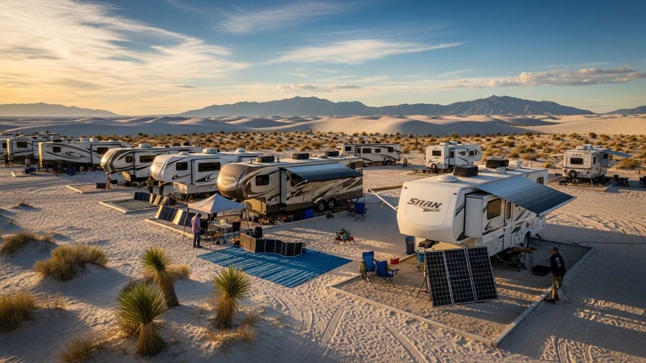 Best RV Camping Spots at White Sands for Solar Setups