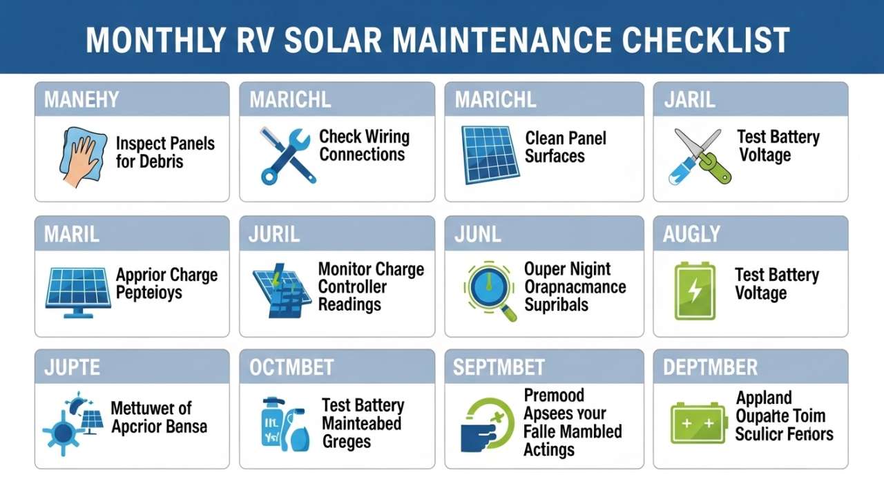 Monthly RV Solar Maintenance Checklist