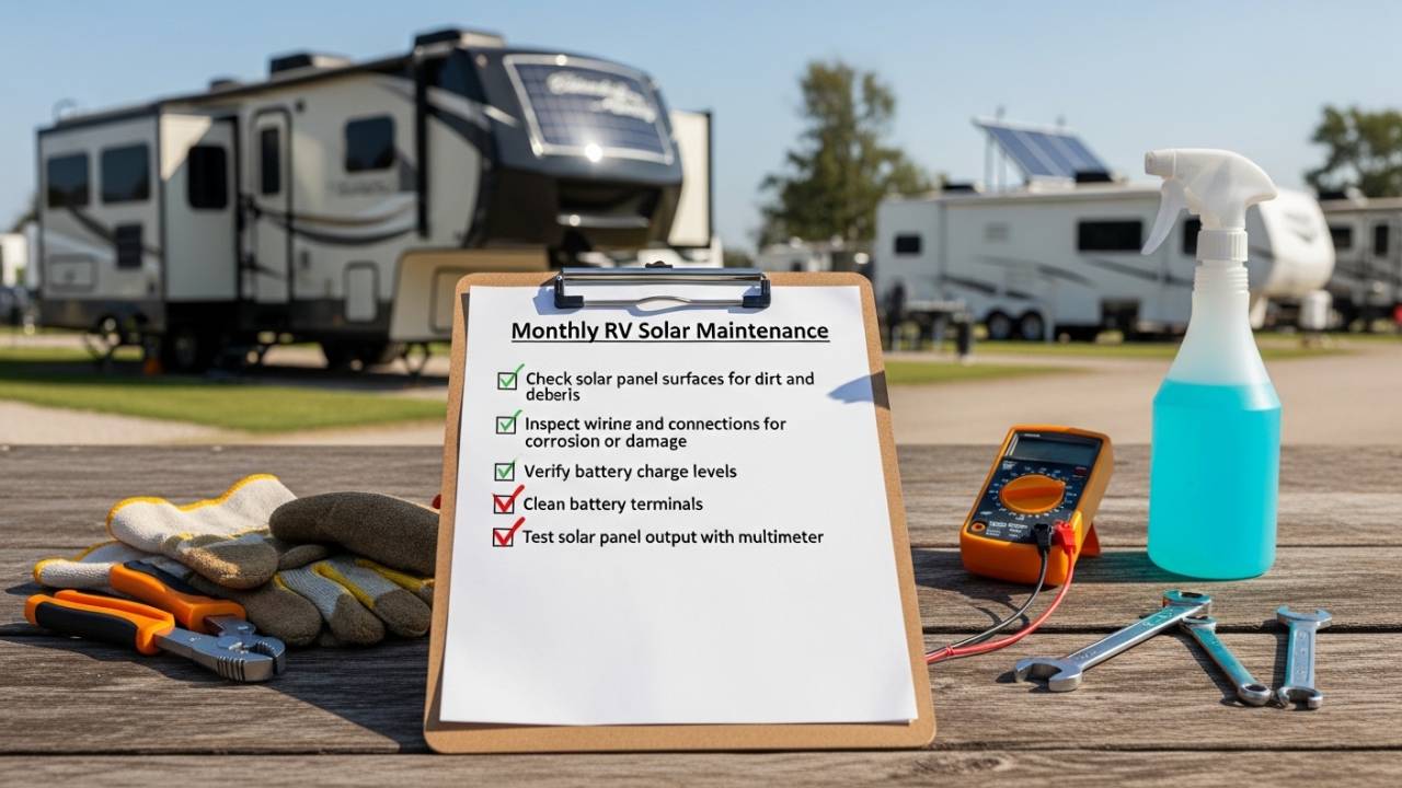Monthly RV Solar Maintenance Checklist