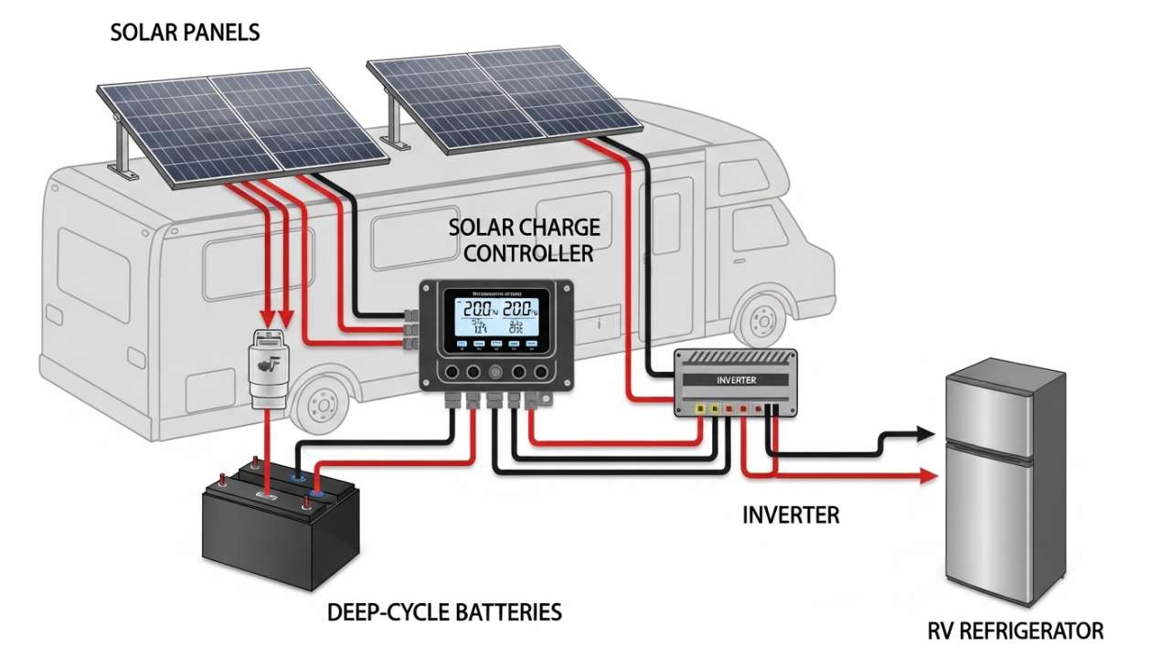 RV Refrigerator Solar Power Management
