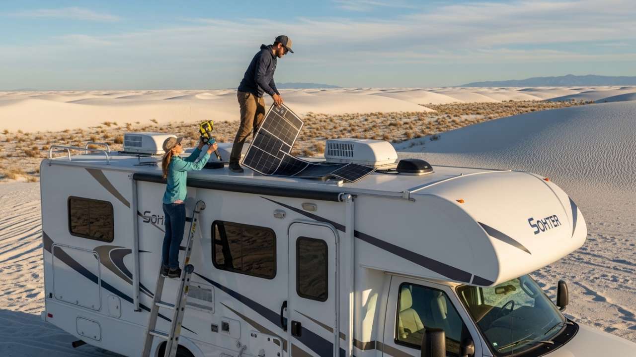 Setting Up RV Solar at White Sands