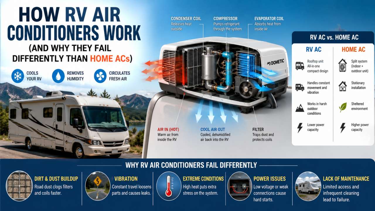 How RV Air Conditioners Work (And Why They Fail Differently Than Home ACs)